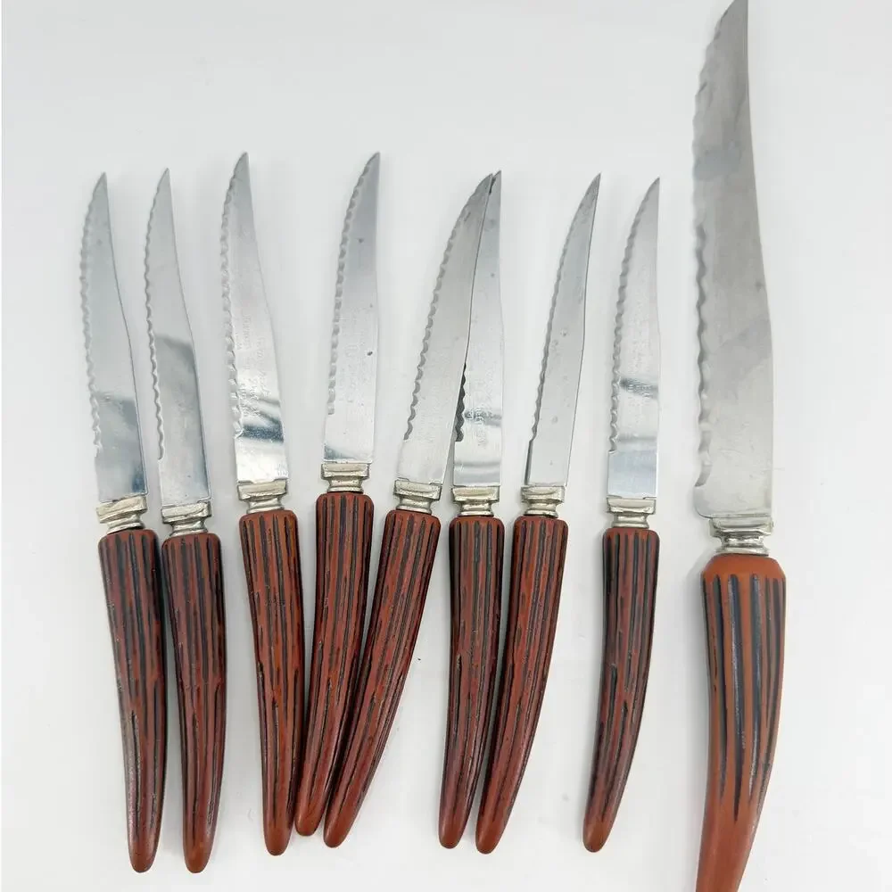 Wavercrest Regent Sheffield England Steak Knives Set 8 Carving Knife Vintage
